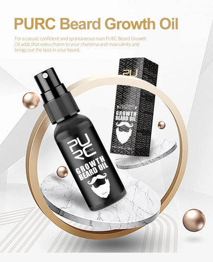 PURC Beard Growth Oil for Men – Nourishing & Soften Beard Grooming Treatment