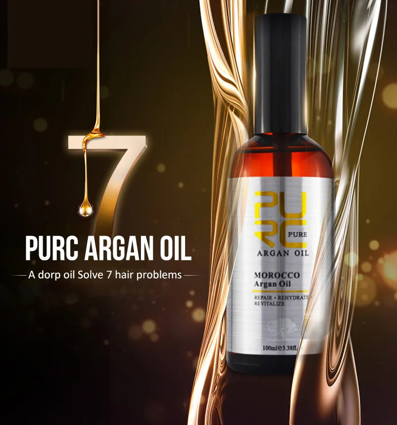 PURC Morocco Argan Oil – Ultimate Hair & Skin Care Solution for Smooth, Soft, and Shiny Hair