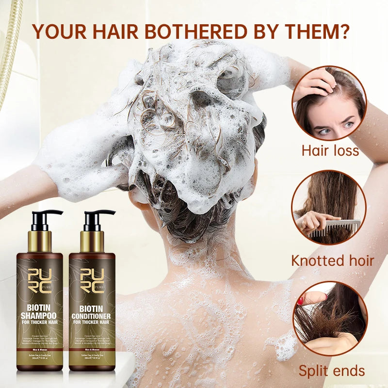 PURC Biotin Hair Growth Shampoo – Anti Hair Loss & Scalp Treatment for Stronger, Fuller Hair