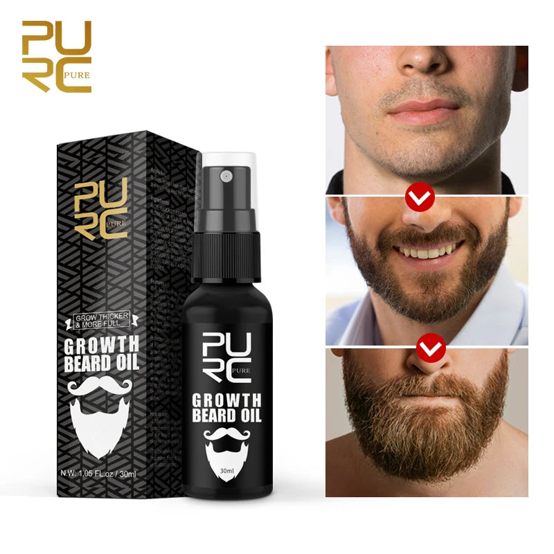 PURC Beard Growth Oil for Men – Nourishing & Soften Beard Grooming Treatment
