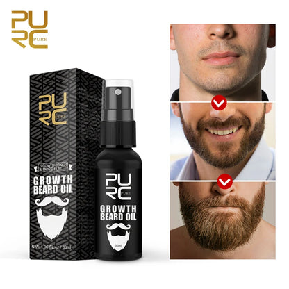 PURC Beard Growth Oil for Men – Nourishing & Soften Beard Grooming Treatment