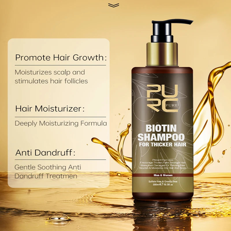 PURC Biotin Hair Growth Shampoo – Anti Hair Loss & Scalp Treatment for Stronger, Fuller Hair