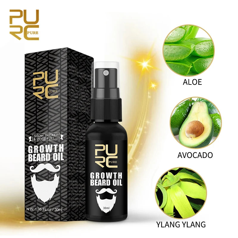 PURC Beard Growth Oil for Men – Nourishing & Soften Beard Grooming Treatment