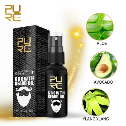 PURC Beard Growth Oil for Men – Nourishing & Soften Beard Grooming Treatment