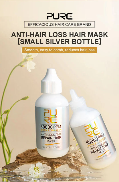 PURC Collagen Hair Mask – Biotin Hair Loss Treatment & Repair for Stronger, Smoother Hair