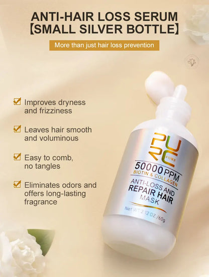 PURC Collagen Hair Mask – Biotin Hair Loss Treatment & Repair for Stronger, Smoother Hair
