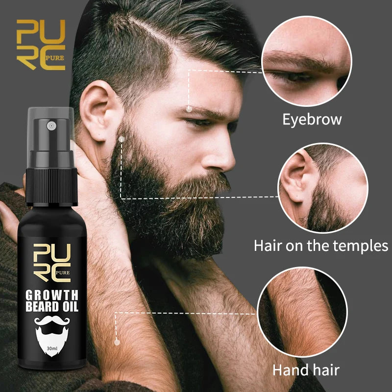 PURC Beard Growth Oil for Men – Nourishing & Soften Beard Grooming Treatment
